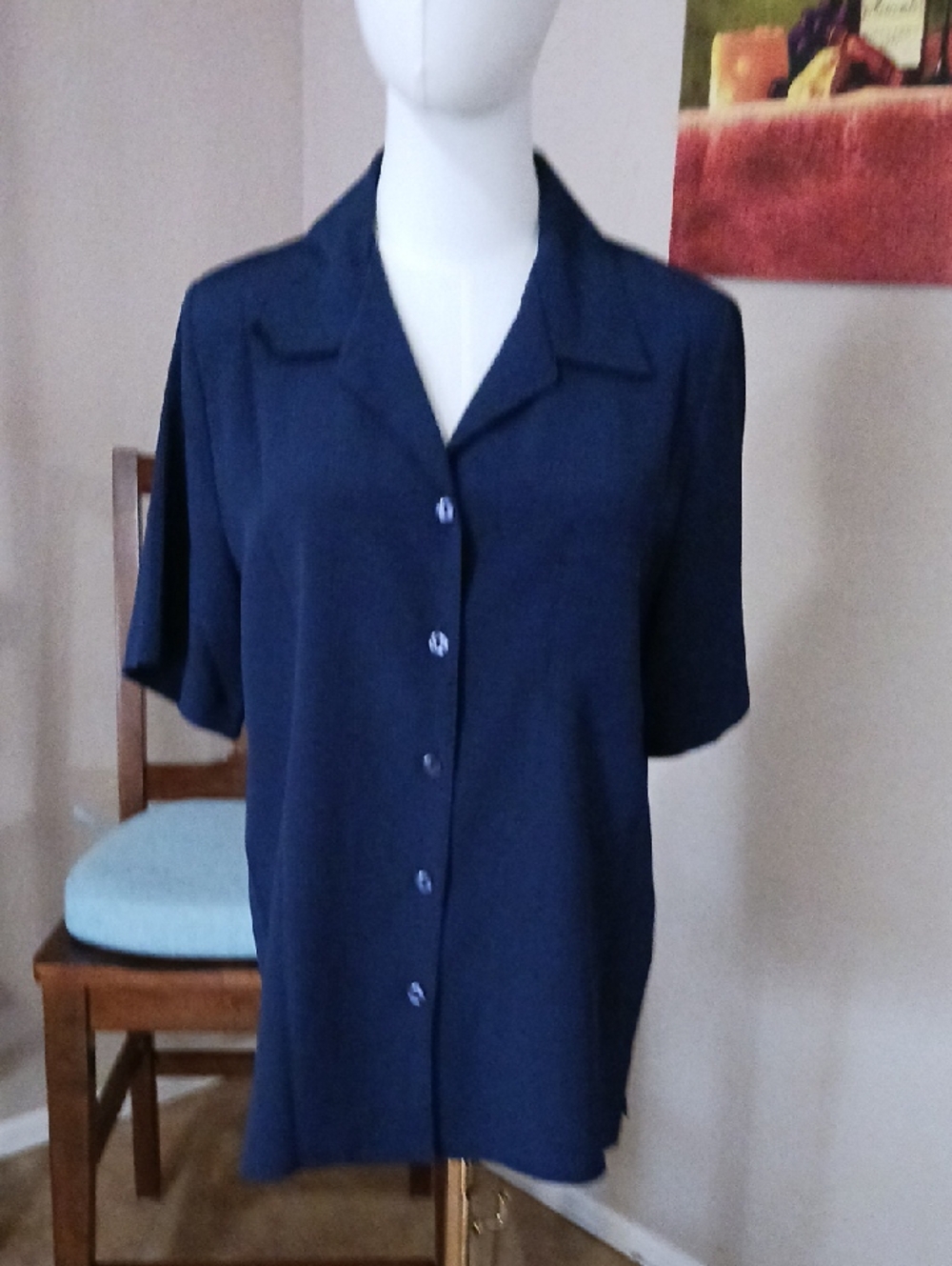 Allison Daley Deep Navy Short-Sleeve Shirt